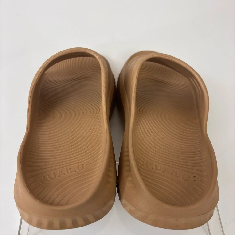 KuaiLu Recovery Slide Sandals Comfort Orthopedic Support Plantar Fasciitis Tan 8 - Picture 11 of 14